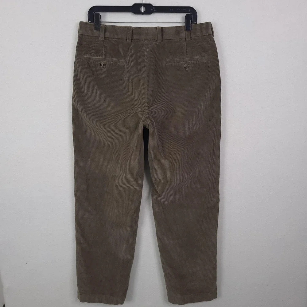 Brooks Brothers Hudson Pants Mens 34x30 Brown Corduroy Chino Straight Leg Casual
